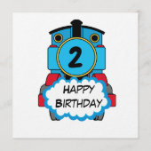 Train Happy Birthday round Sticker Einladung (Vorderseite)