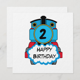 Train Happy Birthday round Sticker Einladung