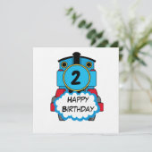 Train Happy Birthday round Sticker Einladung (Stehend Vorderseite)