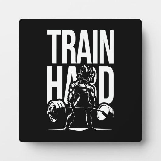 Train Hard - Anime Gym Workout Fitness Motivation Fotoplatte (Vorderseite)