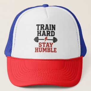 Train Hard Bleibe Humble - Vintage Gym Motivation  Truckerkappe