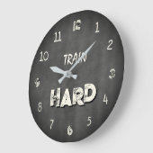 Train Hard Industrie Fitnessstudio Große Wanduhr (Winkel)