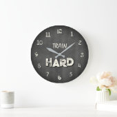 Train Hard Industrie Fitnessstudio Große Wanduhr (Zuhause)
