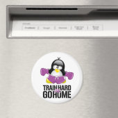 Train Hard oder Go Zuhause Pinguin Magnet (In Situ (Geschirrspüler))