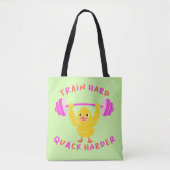 Train Hard Quack Harder Funny Duck Weightlift Tasche (Vorderseite)
