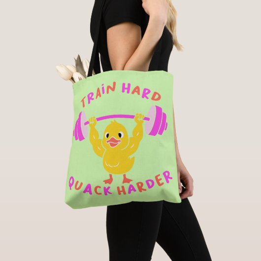 Train Hard Quack Harder Funny Duck Weightlift Tasche (Von Nahem)