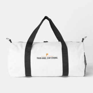 Train Hard Stay Strong Weiße Sporttasche Duffle Bag