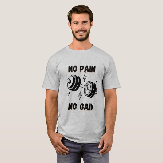 Train Hard T-Shirt - No Pain No Gain Statement T - (Vorne ganz)