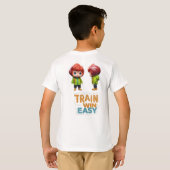 Train Hard, Win Easy mit Chibi Boy Design T-Shirt (Schwarz voll)