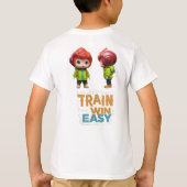 Train Hard, Win Easy mit Chibi Boy Design T-Shirt (Rückseite)