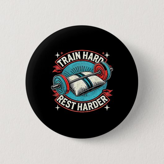 Train Hart Erholung Harder Barbell Bodybuilding 1 Button (Vorderseite)