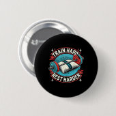 Train Hart Erholung Harder Barbell Bodybuilding 1 Button (Vorne & Hinten)