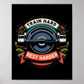 Train Hart Erholung Harder Barbell Bodybuilding Poster (Vorne)