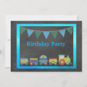 TRAIN KINDER CHALKBOARD GEBURTSTAG EINLADUNG (Vorderseite)