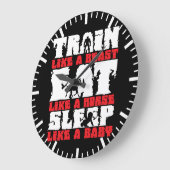 Train like a Beast - Gym und Fitness Motivation Große Wanduhr (Winkel)