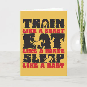 Train like a Beast - Gym und Fitness Motivation Karte