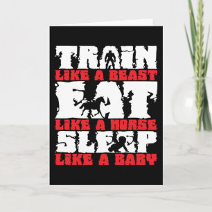 Train like a Beast - Gym und Fitness Motivation Karte