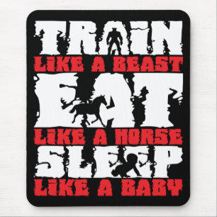 Train like a Beast - Gym und Fitness Motivation Mousepad