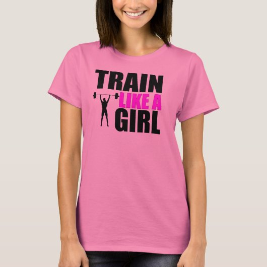 Train like a Girl - Ladys Elite Fitness Tshirt (Vorderseite)
