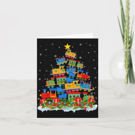 Train Lover Xmas Tree Santa Christmas Train  Karte (Vorderseite)