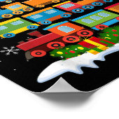 Train Lover Xmas Tree Santa Christmas Train  Poster (Ecke)