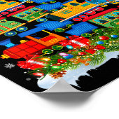 Train Lover Xmas Tree Santa Christmas Train Poster (Ecke)