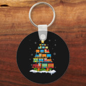 Train Lover Xmas Tree Santa Christmas Train  Schlüsselanhänger (Vorderseite)