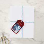 Train Merry Christmas Santa Red Foil Geschenkanhänger (Mit Garn)