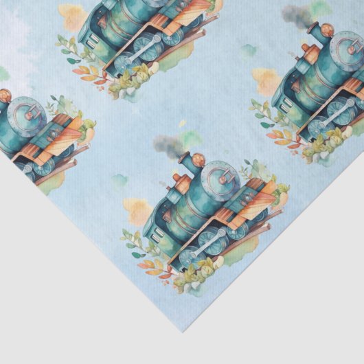 Train Motor Boy Birthday Seidenpapier (Detail)