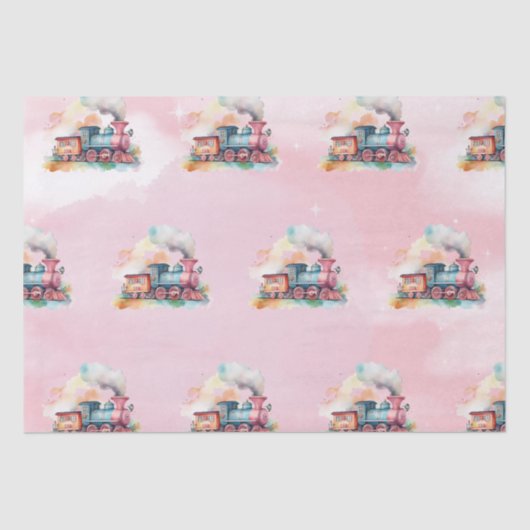Train Motor Girl Birthday Seidenpapier (Vorderseite)