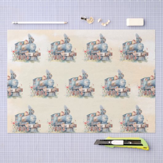 Train Motor Girl Birthday Seidenpapier (Handwerk)
