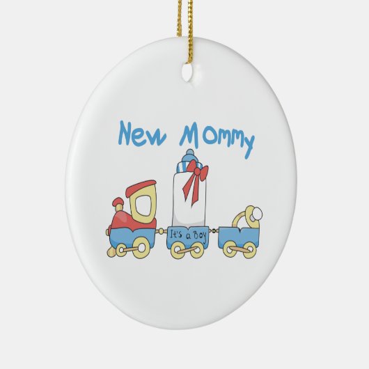 Train New Mama Es ist ein Boy Geschenke Keramikornament (Rechts)