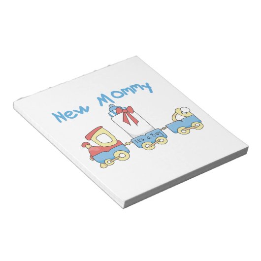 Train New Mommy Es ist ein Junge Geschenke Notizblock (angewinkelt)
