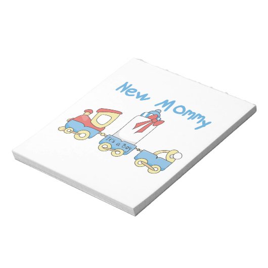 Train New Mommy Es ist ein Junge Geschenke Notizblock (Rotiert)