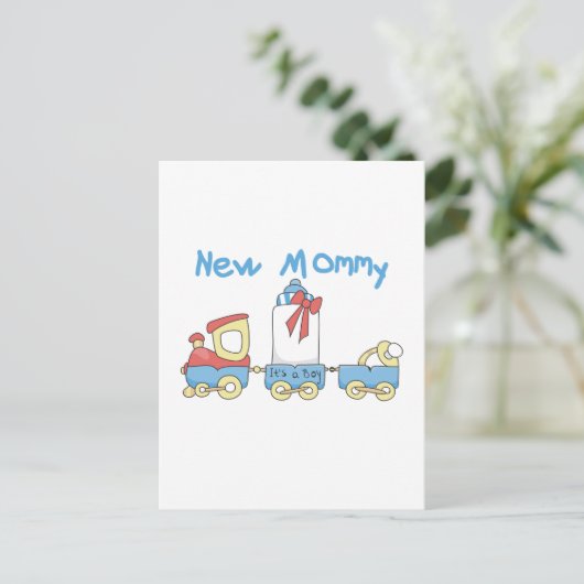 Train New Mommy of Boy Tshirts and Gifts Postkarte (Stehend Vorderseite)