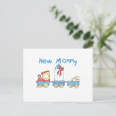 Train New Mommy of Boy Tshirts and Gifts Postkarte (Stehend Vorderseite)