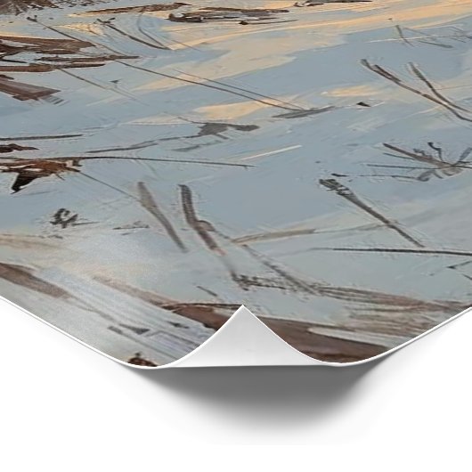 Train on a Snowy Day Poster (Ecke)