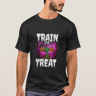 Train Or Treat Halloween Gym Weightlifting T-Shirt