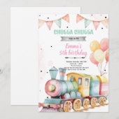 Train party girl invitation einladung (Vorne/Hinten)