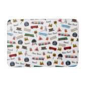 Train Pattern Little Boy Vorname Choo Choo Kinder Badematte (Vorderseite)