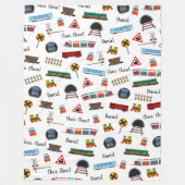 Train Pattern Little Boy Vorname Choo Choo Kinder Fleecedecke (Vorderseite)