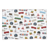 Train Pattern Little Boy Vorname Choo Choo Kinder Kissenbezug (Vorderseite-Rechts)