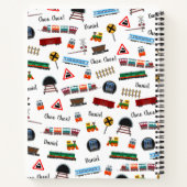 Train Pattern Little Boy Vorname Choo Choo Kinder Notizblock (Rückseite)