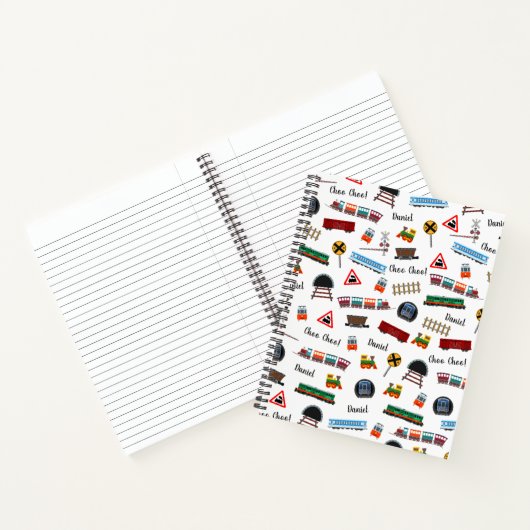 Train Pattern Little Boy Vorname Choo Choo Kinder Notizblock (Innenseite)