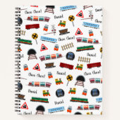 Train Pattern Little Boy Vorname Choo Choo Kinder Notizblock (Vorderseite)