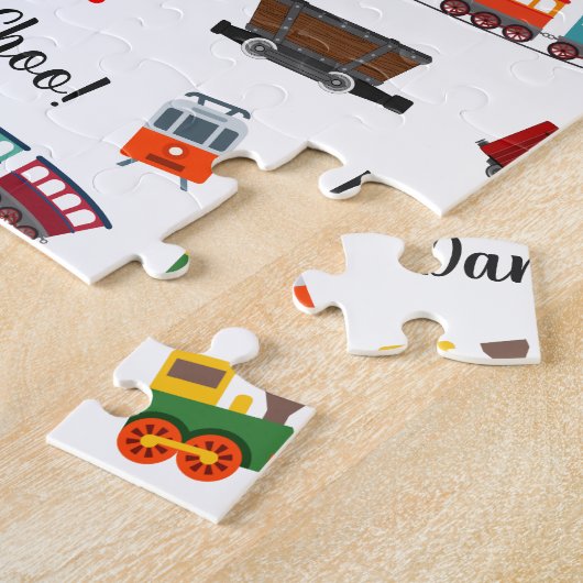 Train Pattern Little Boy Vorname Choo Choo Kinder Puzzle (Seite)
