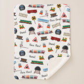 Train Pattern Little Boy Vorname Choo Choo Kinder Sherpadecke (Vorderseite)