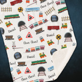 Train Pattern Little Boy Vorname Choo Choo Kinder Sherpadecke
