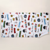 Train Pattern Little Boy Vorname Choo Choo Kinder Strandtuch (Vorderseite)