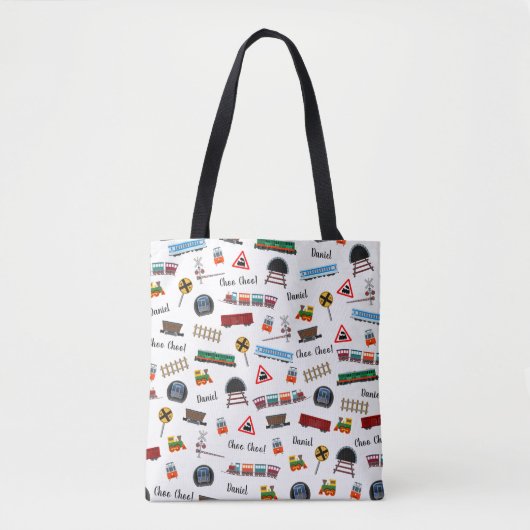 Train Pattern Little Boy Vorname Choo Choo Kinder Tasche (Vorderseite)